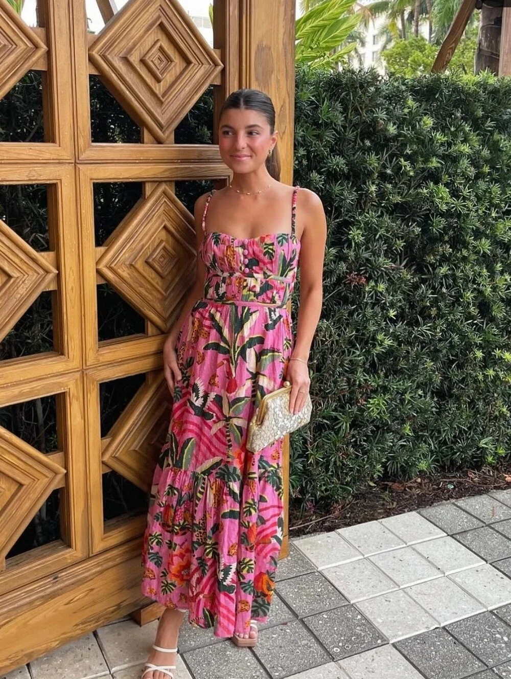 Farm Rio Pink Leopard Forest Mididress